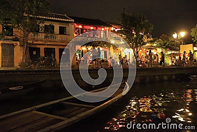 Old town of Hoi An in Vietnam by night Editorial Stock Photo